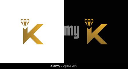King Ruby logo design with initial K is modern and luxurious Stock Vector