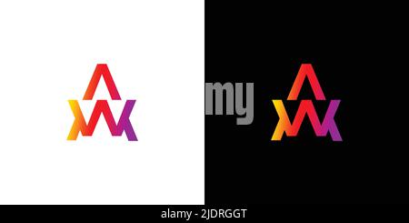 Modern and elegant  letter AW initial logo design Stock Vector