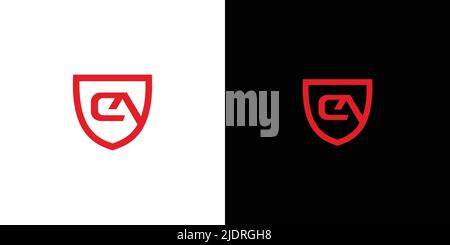 Modern and elegant CA letter initial shield logo design Stock Vector