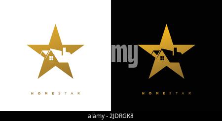 Modern and elegant home star logo design Stock Vector