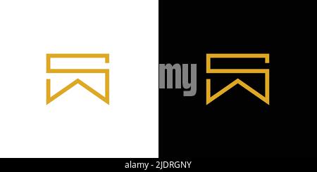 Modern and elegant letter SW initials logo design Stock Vector