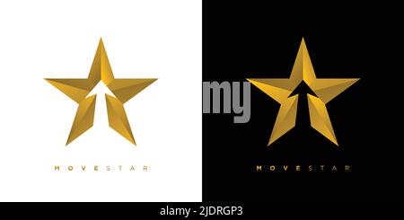 Modern and elegant move star logo design Stock Vector