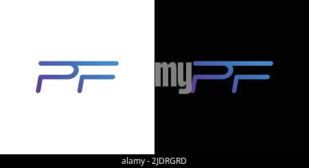 Modern and elegant PF letter initials logo design Stock Vector
