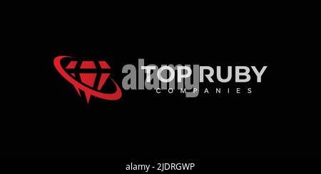 Modern and luxury Ruby logo design 3 Stock Vector