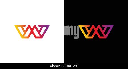 Modern and elegant WM initials logo design Stock Vector