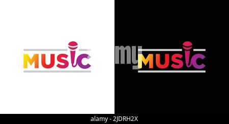 Modern and fun music logo design Stock Vector