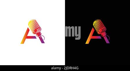 Modern and unique initial letter A music logo design Stock Vector