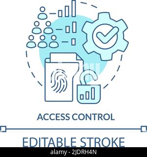 Access control turquoise concept icon Stock Vector