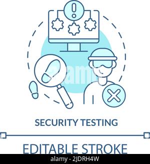 Security testing turquoise concept icon Stock Vector