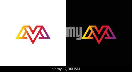 Modern and elegant MV initials logo design Stock Vector