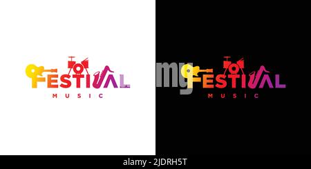 Modern and unique music festival logo design Stock Vector