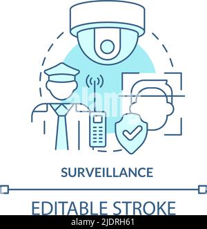 Surveillance turquoise concept icon Stock Vector