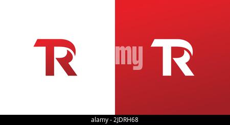 Modern and unique TR letter initial logo design Stock Vector