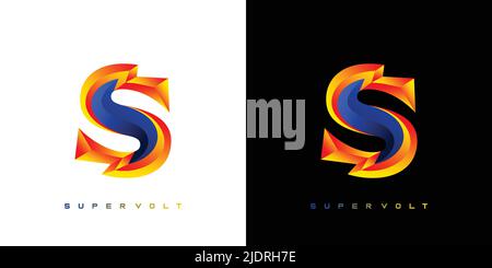 Modern and sophisticated letter S super voltage logo design Stock Vector