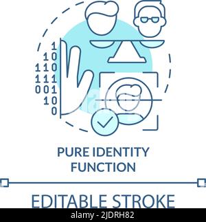 Pure identity function turquoise concept icon Stock Vector