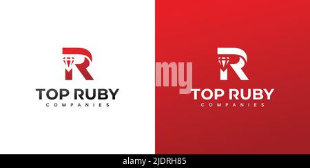 Ruby logo design with R initials is modern and luxurious Stock Vector