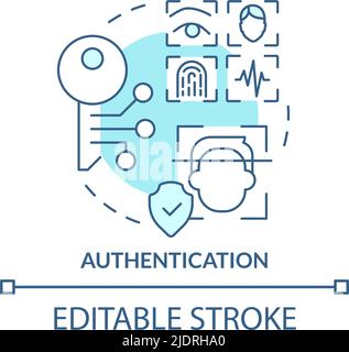 Authentication turquoise concept icon Stock Vector