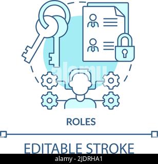 Roles turquoise concept icon Stock Vector