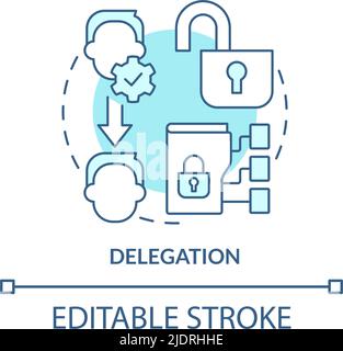Delegation turquoise concept icon Stock Vector