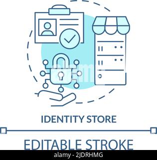 Identity store turquoise concept icon Stock Vector