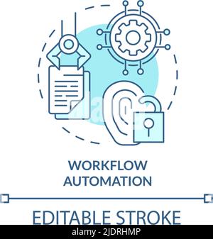 Workflow automation turquoise concept icon Stock Vector