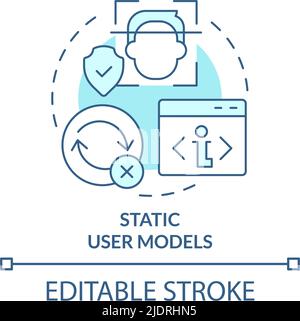 Static user models turquoise concept icon Stock Vector