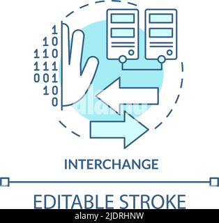 Interchange turquoise concept icon Stock Vector