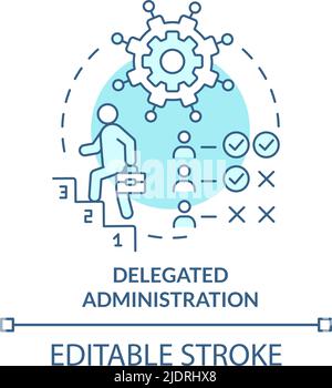 Delegated administration turquoise concept icon Stock Vector