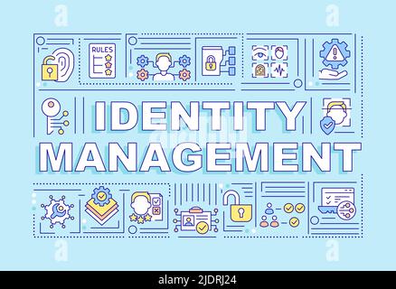Identity management word concepts blue banner Stock Vector