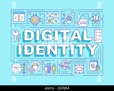 Digital identity word concepts blue banner Stock Vector
