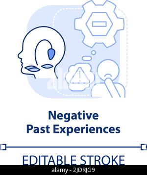 Negative past experiences light blue concept icon Stock Vector