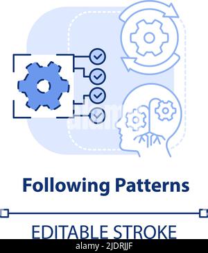 Following patterns light blue concept icon Stock Vector