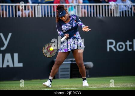 EASTBOURNE, ENGLAND - JUNE 22: Serena Williams of the United States during the Womens doubles quarter final playing alongside Ons Jabeur of Tunisia against Shuko Aoyama of Japan and Hao-Ching Chan of Chinese Taipei on Day Five of Rothesay International Eastbourne at Devonshire Park on June 22, 2022 in Eastbourne, England. (Photo by Sebastian Frej) Credit: Sebo47/Alamy Live News Stock Photo