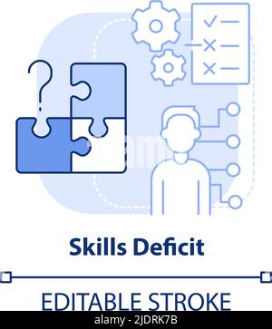 Skills deficit light blue concept icon Stock Vector