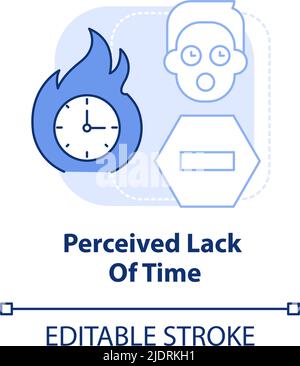 Perceived lack of time light blue concept icon Stock Vector