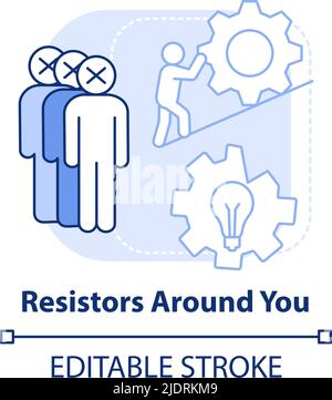 Resistors around you light blue concept icon Stock Vector