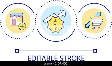 Financial growth loop concept icon Stock Vector