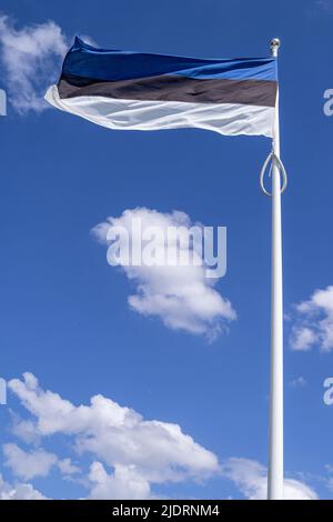 flag of Estonia flying in the wind Stock Photo - Alamy