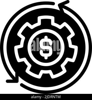 Money management black glyph icon Stock Vector