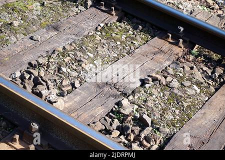 Train track/ railroad - side view Stock Photo