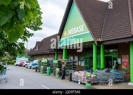 London- May 2022:  Homebase, a British home improvement retailer and garden centre Stock Photo