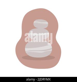 Pile of stones. Concept of balance, hot stone massage, relaxation. Vector illustration, flat design Stock Vector