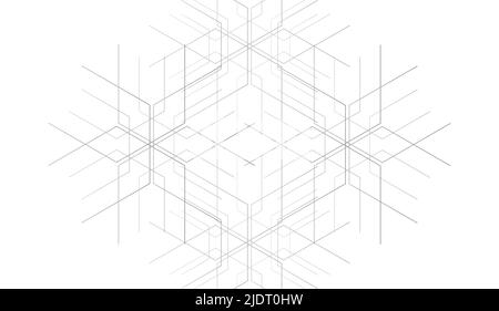 abstract white gray hexagon, network or electric image, geometric texture background, scientific technology, engineering concept Stock Photo