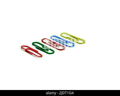 Colorful paper clips Stock Photo