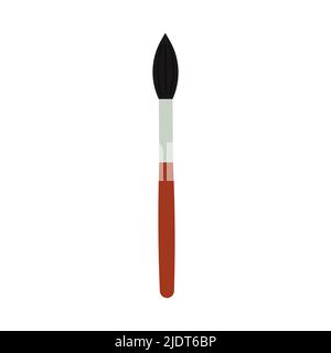 Paint brush for drawing vector illustration art design. Paintbrush isolated white and creative artistic painter. Ink stroke tool and draw icon symbol. Stock Vector