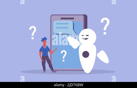 Chatbot ai support and conversation customer with bot. Digital future application website vector illustration. Info service technology and business as Stock Vector