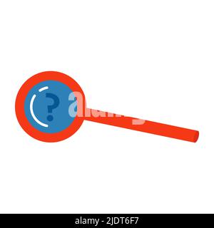Magnifying glass with a question mark vector icon illustration. Symbol design search concept isolated and business zoom lens research. Searching and f Stock Vector