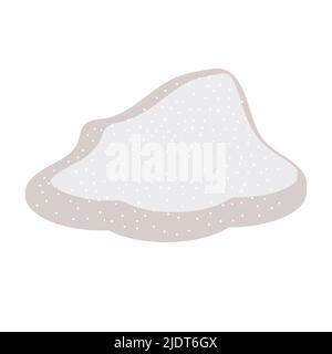 Heap of white sugar vector illustration ingredient food. Sweet cube isolated white design. Pile grain and treat cooking granule natural icon. Organic Stock Vector