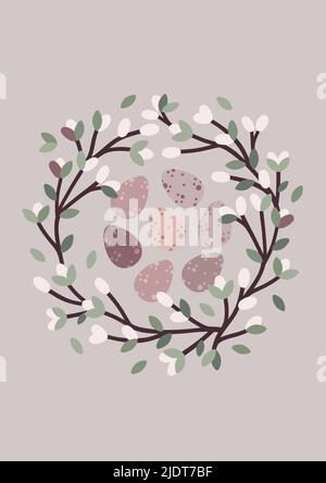 Spring branches frame poster Stock Vector