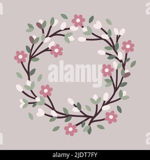 Spring branches frame Stock Vector